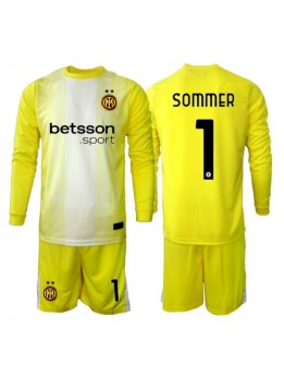 Billige Inter Milan Yann Sommer #1 Keeper Bortedraktsett Barn 2025-26 Langermet (+ Korte bukser)
